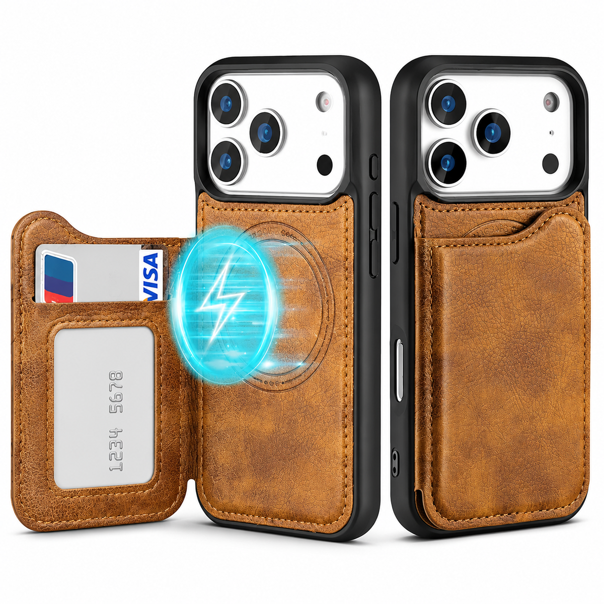 Premium iPhone Case MagSafe Magnetic Flip Leather Wallet Cover Card Holder Shockproof Anti Fingerprint Full Coverage