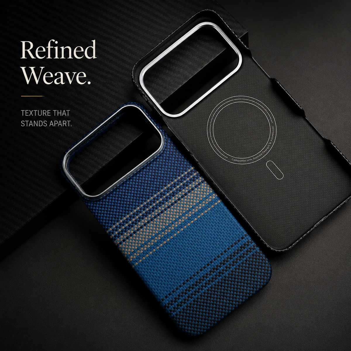 Premium iPhone Case MagSafe Real Carbon Fiber Cover Aramid Kevlar Ultra Thin Shockproof Matte Anti Fingerprint Full Coverage