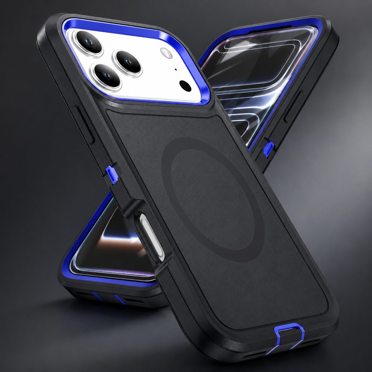 Premium iPhone Case MagSafe Rugged Armor Cover Shockproof PC TPU Defender Anti Slip Impact Resistant Durable Protective Full Coverage
