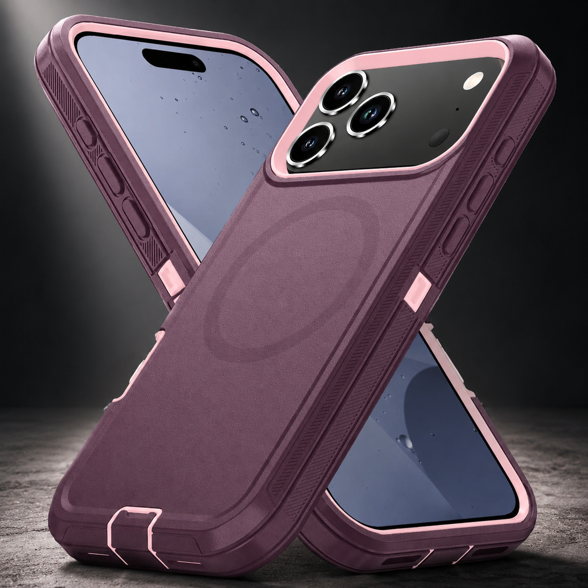 Premium iPhone Case MagSafe Rugged Armor Cover Shockproof PC TPU Defender Anti Slip Impact Resistant Durable Protective Full Coverage