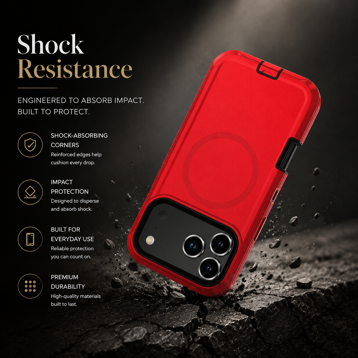 Premium iPhone Case MagSafe Rugged Armor Cover Shockproof PC TPU Defender Anti Slip Impact Resistant Durable Protective Full Coverage