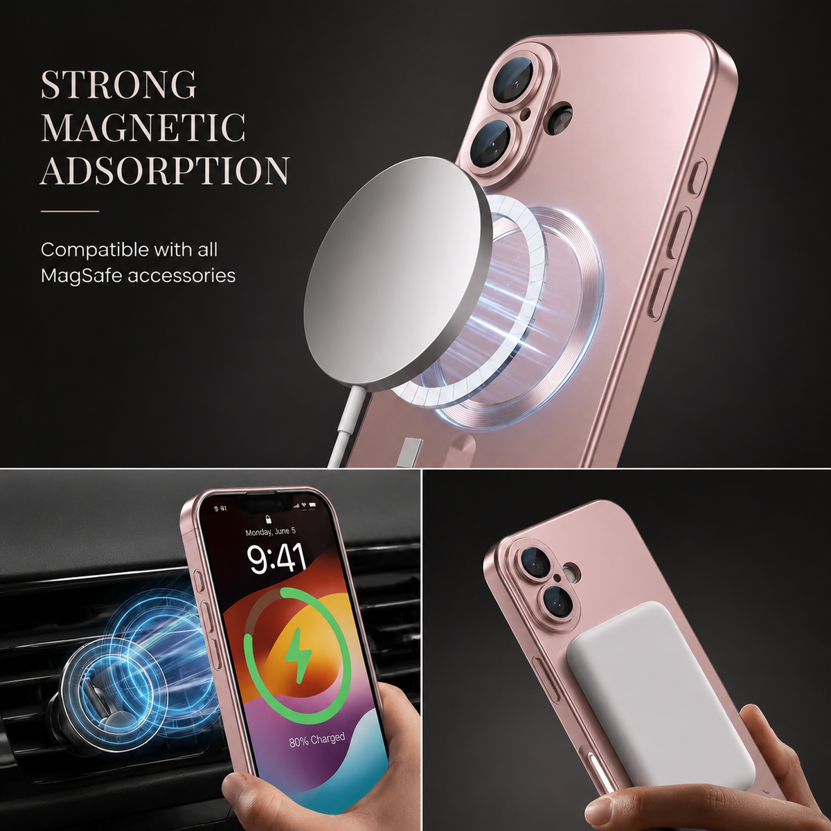 Premium iPhone Case MagSafe Silicone Cover Full Coverage Camera Protection Shockproof Anti Fingerprint Matte Design
