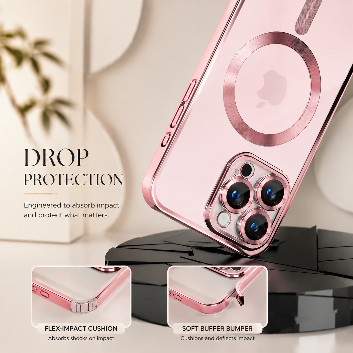 Premium iPhone Case MagSafe Transparent TPU Cover Magnetic Lens Protection Shockproof Anti Fingerprint Anti Scratch Full Coverage