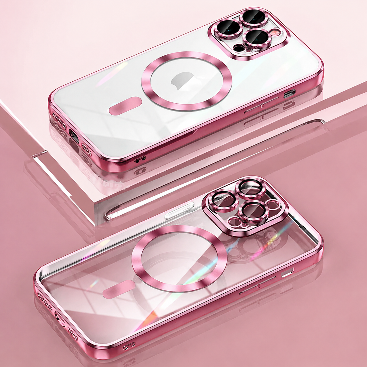 Premium iPhone Case MagSafe Transparent TPU Cover Magnetic Lens Protection Shockproof Anti Fingerprint Anti Scratch Full Coverage