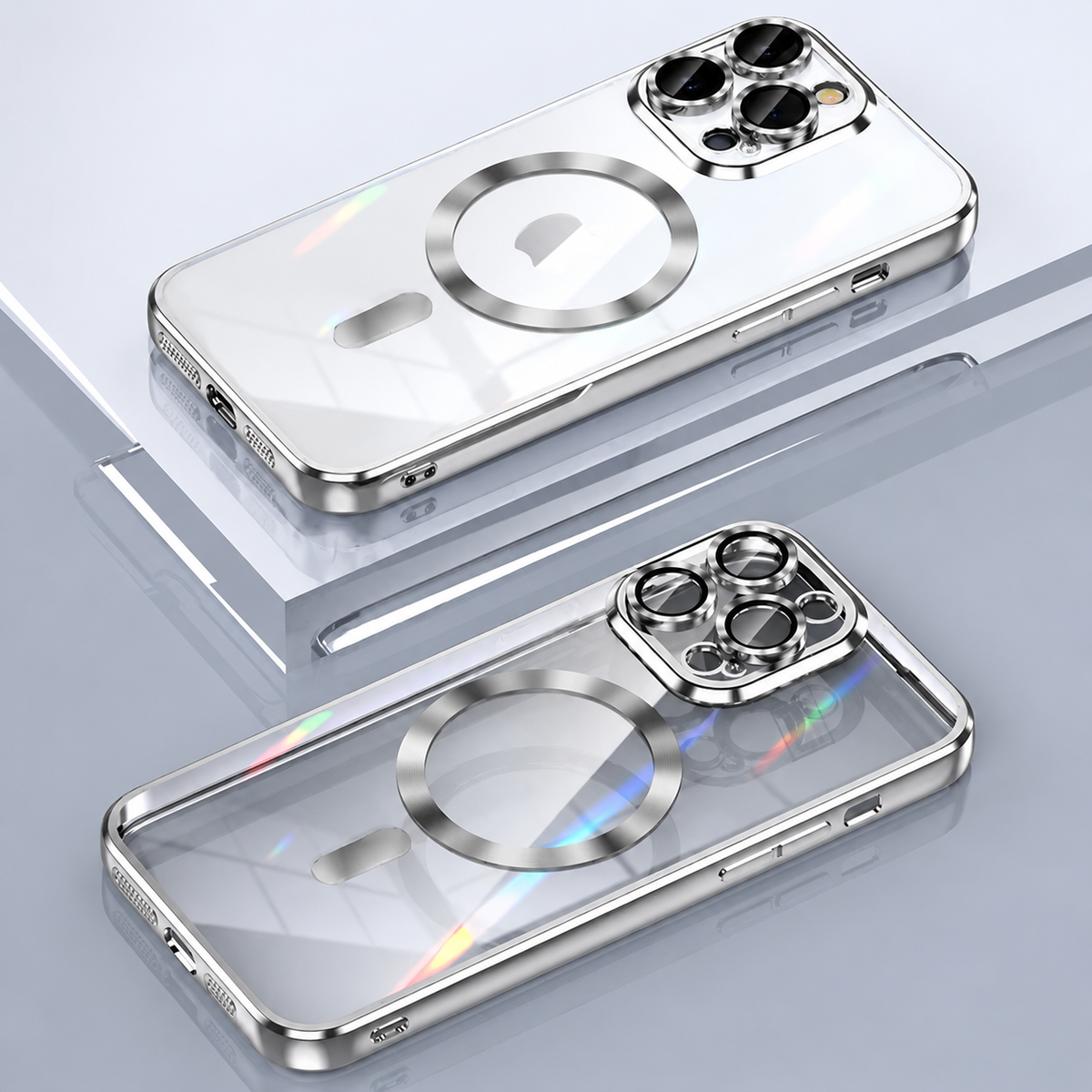 Premium iPhone Case MagSafe Transparent TPU Cover Magnetic Lens Protection Shockproof Anti Fingerprint Anti Scratch Full Coverage