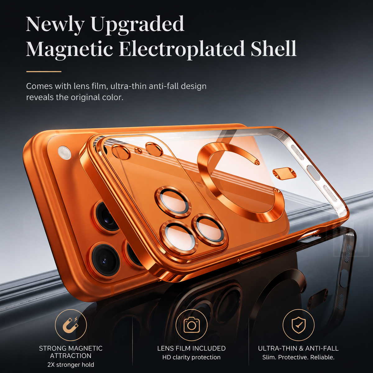 Premium iPhone Case MagSafe Transparent TPU Cover Magnetic Lens Protection Shockproof Anti Fingerprint Anti Scratch Full Coverage