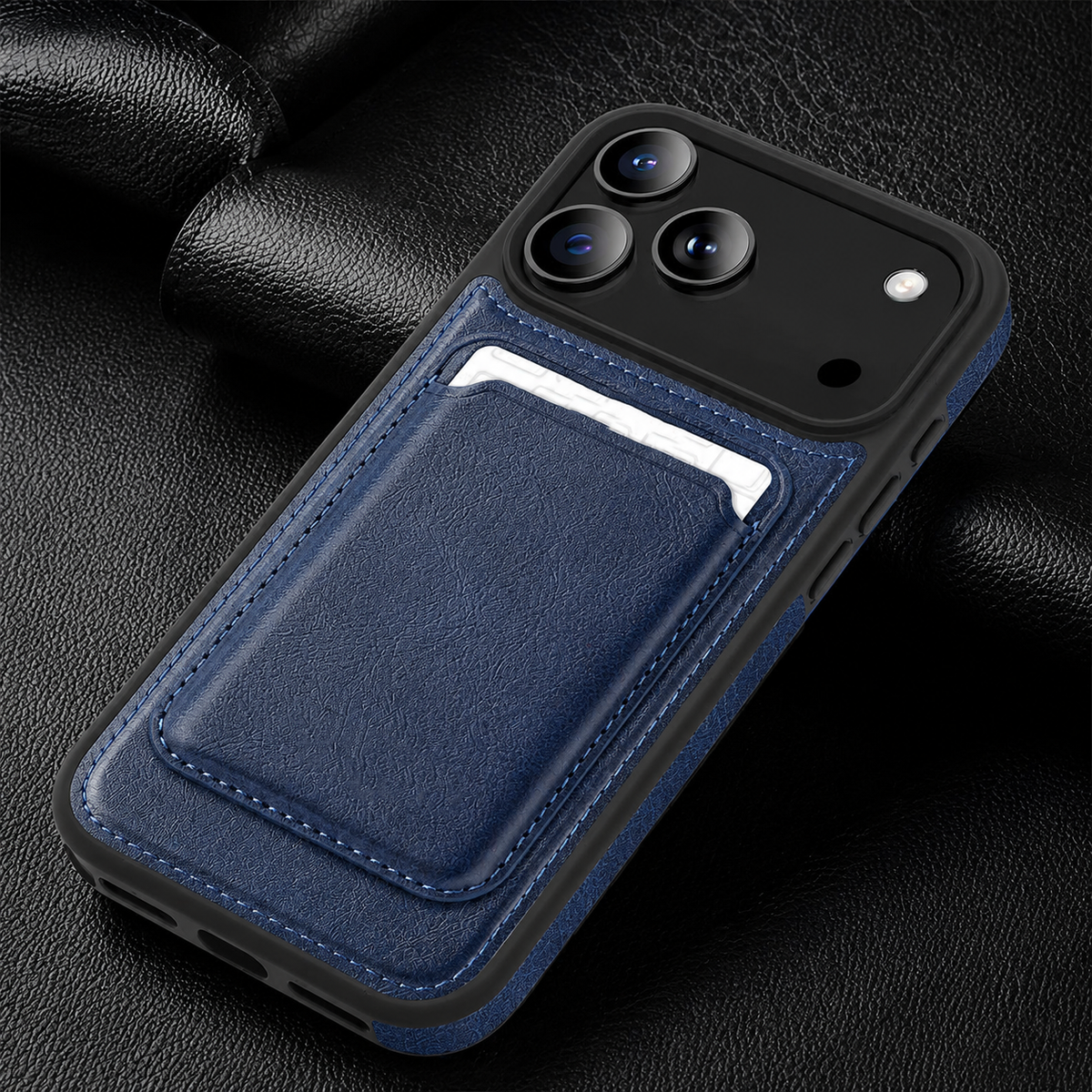 Premium iPhone Case Magnetic 2 In 1 Leather Card Holder Cover Wireless Charging Compatible Shockproof Dual Layer Protective Case