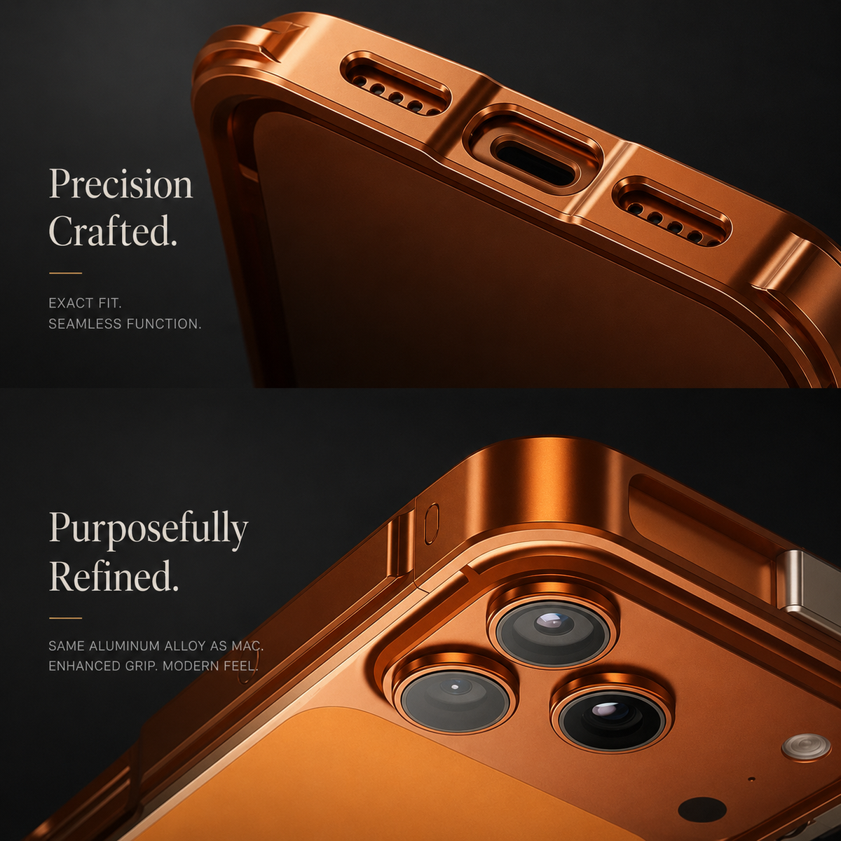 Premium iPhone Case Magnetic Aluminum Alloy Cyberpunk Bumper Shockproof Heat Dissipation Non Slip Lightweight Protective Frame