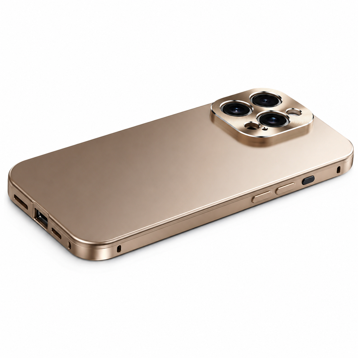 Premium iPhone Case Magnetic Aluminum Frame Shockproof Protective Cover Full Camera Lens Protection Slim Metal Design Wireless Charging Compatible