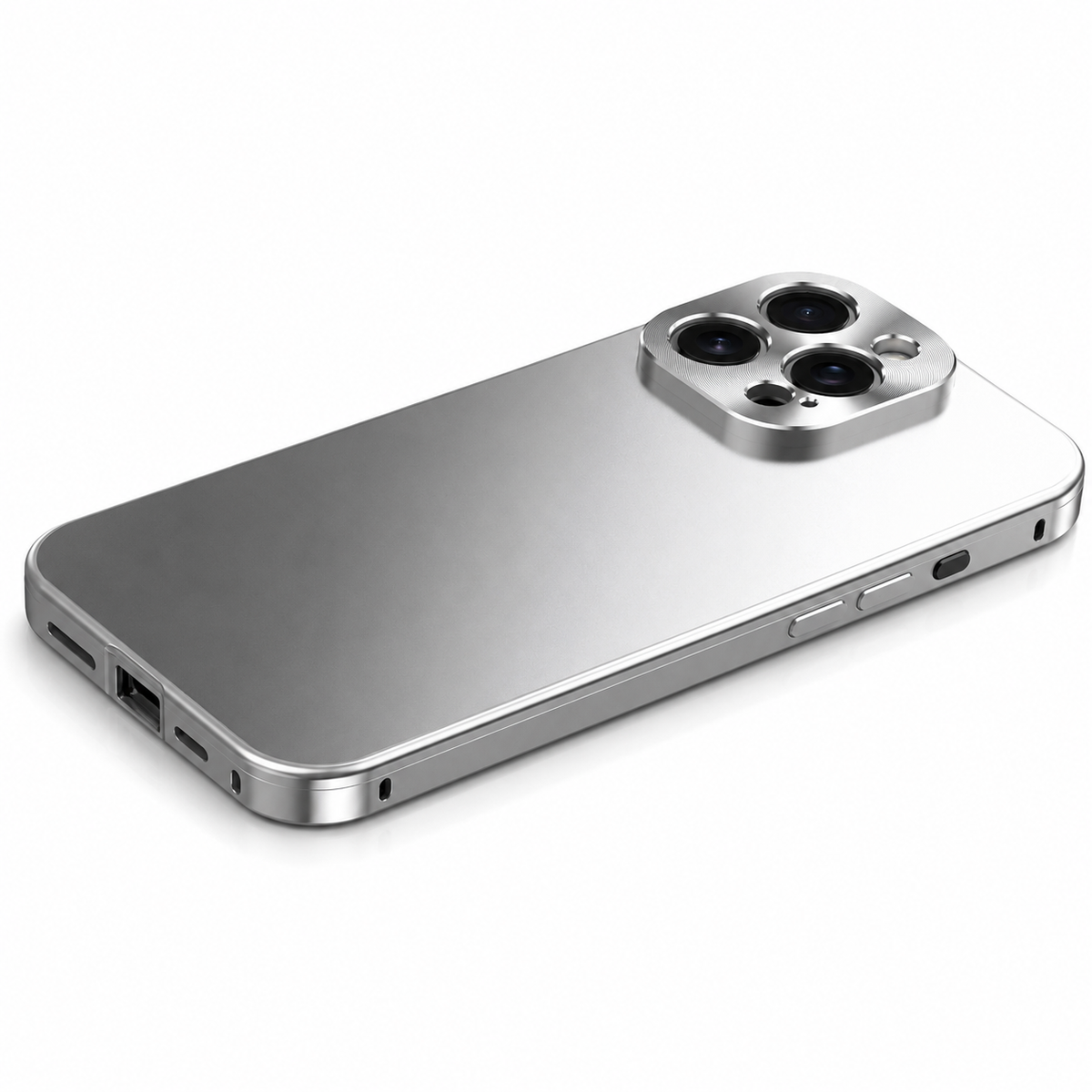 Premium iPhone Case Magnetic Aluminum Frame Shockproof Protective Cover Full Camera Lens Protection Slim Metal Design Wireless Charging Compatible