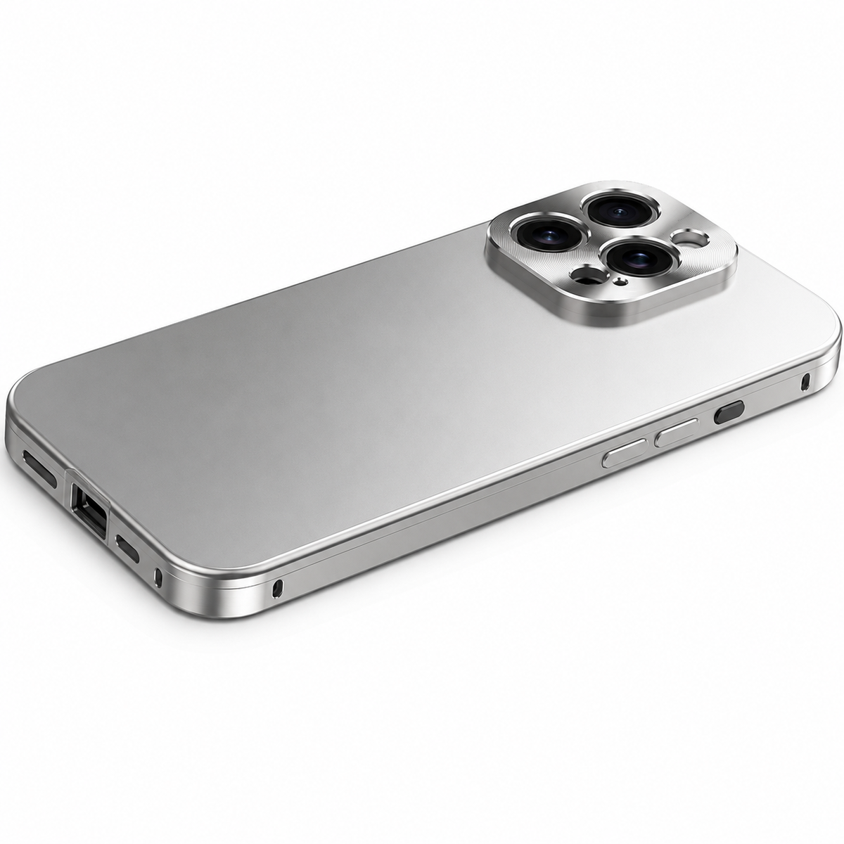 Premium iPhone Case Magnetic Aluminum Frame Shockproof Protective Cover Full Camera Lens Protection Slim Metal Design Wireless Charging Compatible