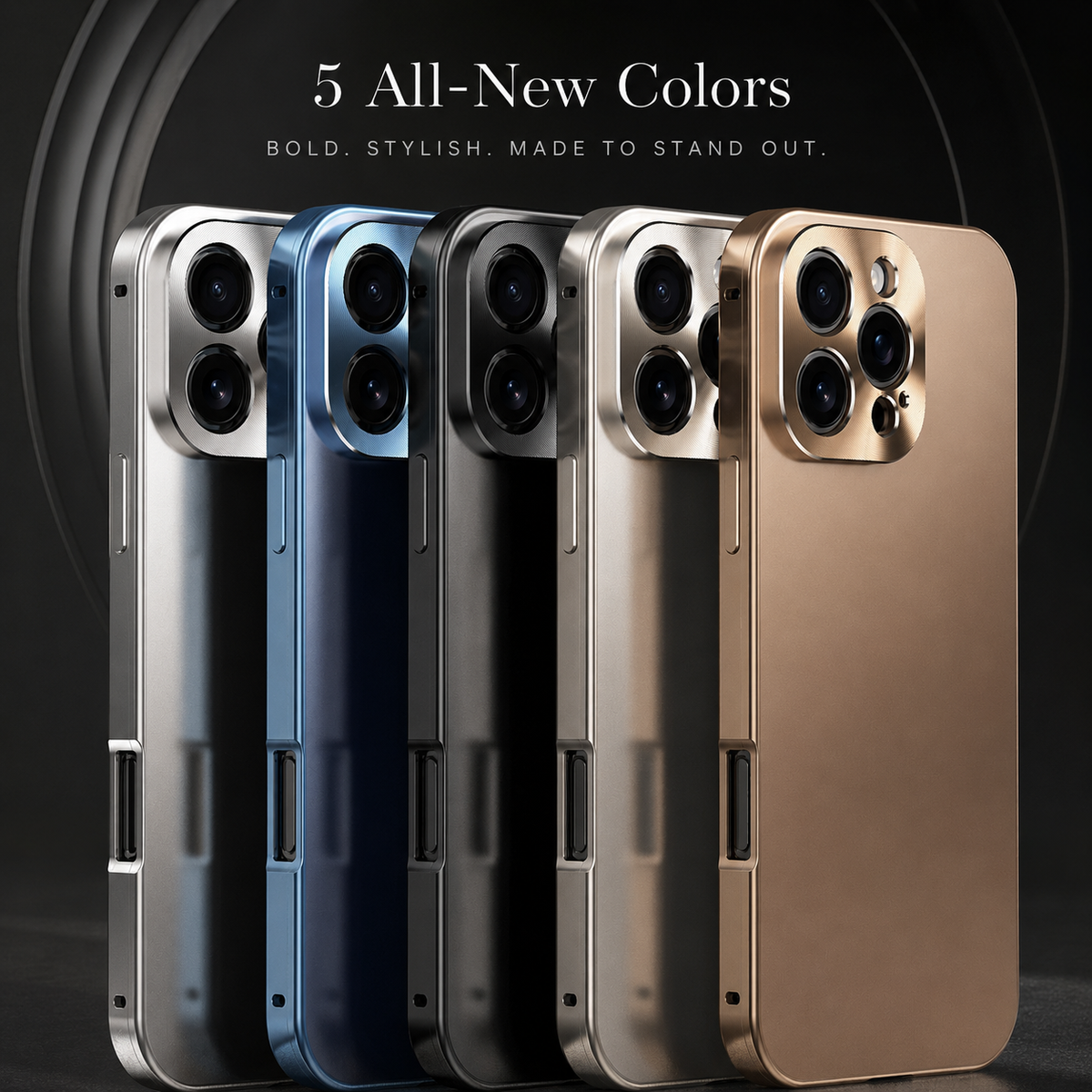 Premium iPhone Case Magnetic Aluminum Frame Shockproof Protective Cover Full Camera Lens Protection Slim Metal Design Wireless Charging Compatible