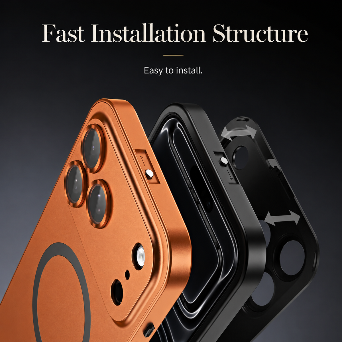 Premium iPhone Case Magnetic Aluminum Metal Frame Cover Hard PC Back MagSafe Shockproof Matte Anti Fingerprint Protection