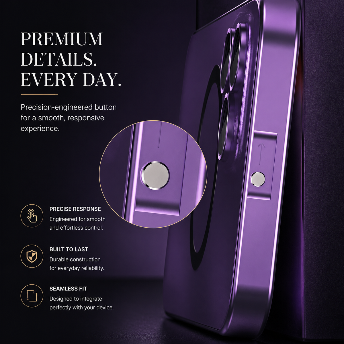 Premium iPhone Case Magnetic Aluminum Metal Frame Cover Hard PC Back MagSafe Shockproof Matte Anti Fingerprint Protection