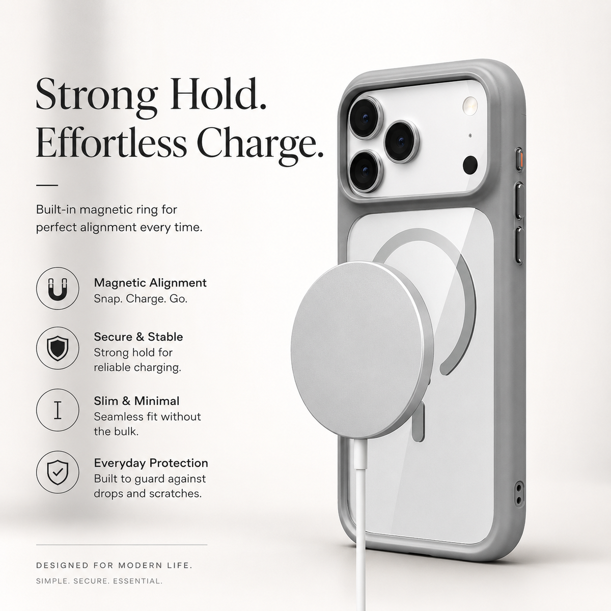 Premium iPhone Case Magnetic Clear Armor Cover MagSafe Compatible Shockproof Camera Protection Anti Scratch Full Coverage