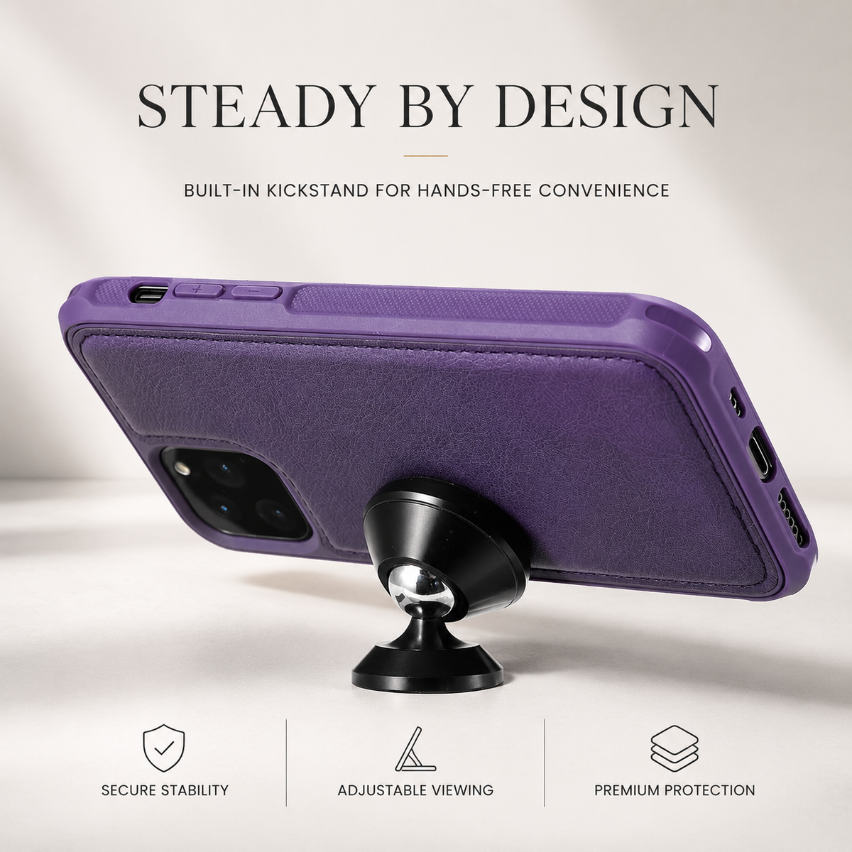 Premium iPhone Case Magnetic Detachable Wallet Flip Cover PU Leather Card Holder Stand Feature Full Protection