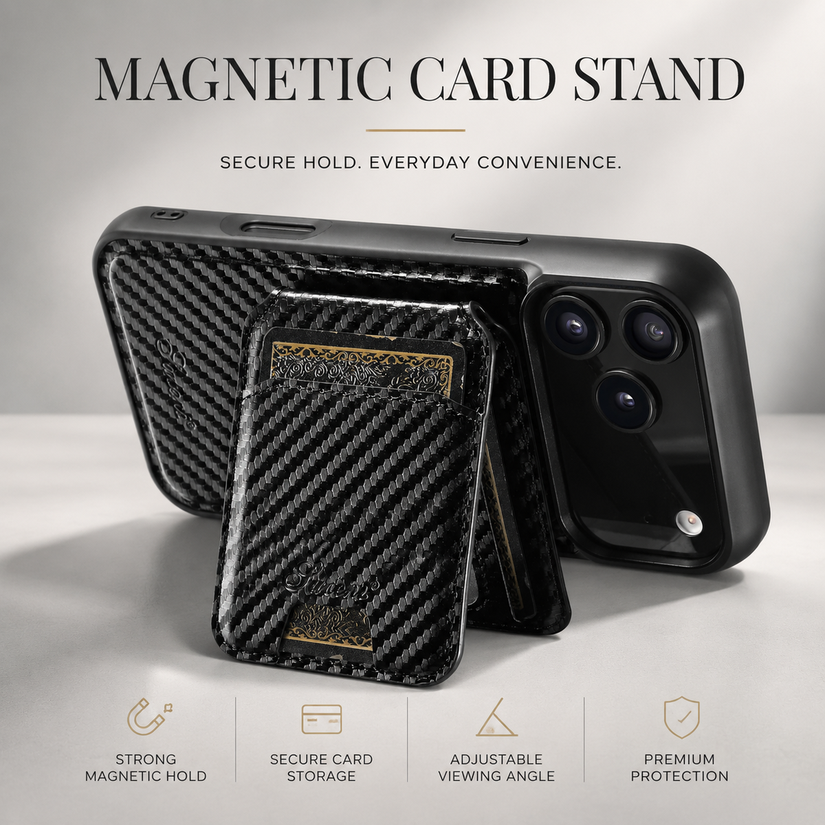 Premium iPhone Case Magnetic Faux Leather Wallet Cover Card Holder Stand MagSafe Shockproof Slim Full Coverage
