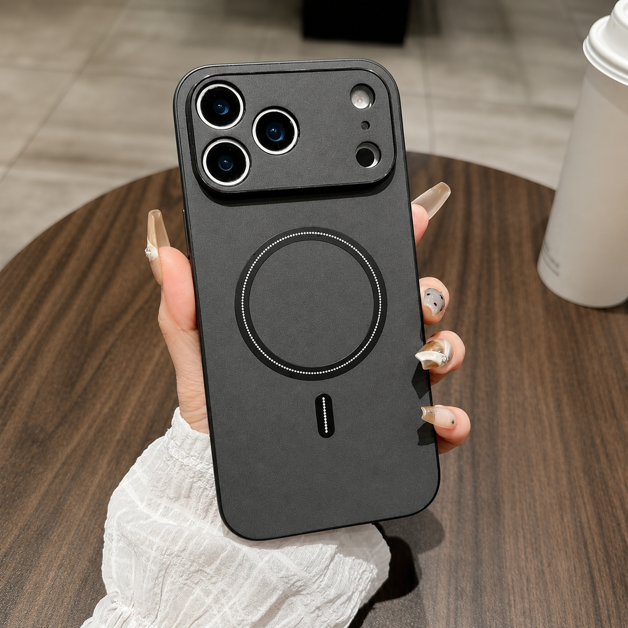 Premium iPhone Case Magnetic Leather Cover MagSafe Compatible Wireless Charging Shockproof Slim Full Coverage