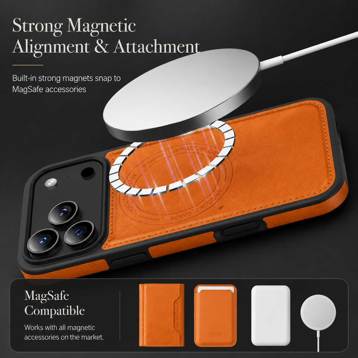Premium iPhone Case Magnetic RFID Leather Wallet Cover Card Holder MagSafe Shockproof Secure Storage Protection