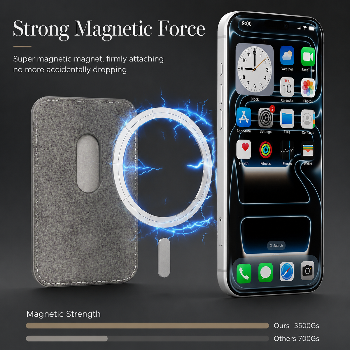 Premium iPhone Case Magnetic RFID Leather Wallet Cover Card Holder MagSafe Shockproof Secure Storage Protection