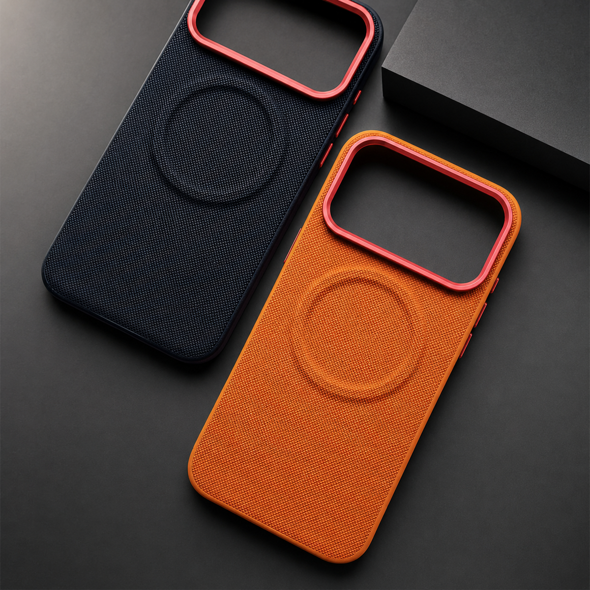 Premium iPhone Case Magnetic Shockproof Leather Cover Diamond Texture Grain MagSafe Wireless Charging Protection