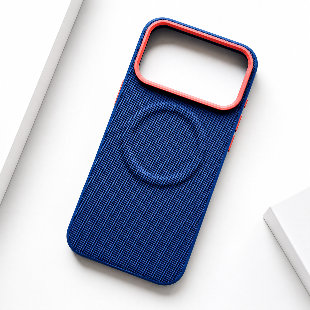 Premium iPhone Case Magnetic Shockproof Leather Cover Diamond Texture Grain MagSafe Wireless Charging Protection
