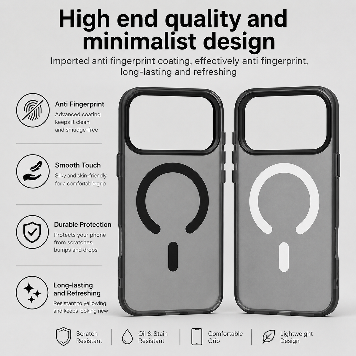 Premium iPhone Case Matte Candy Clear Magnetic Soft Cover MagSafe Compatible Shockproof Anti Fingerprint Non Slip Protective Case