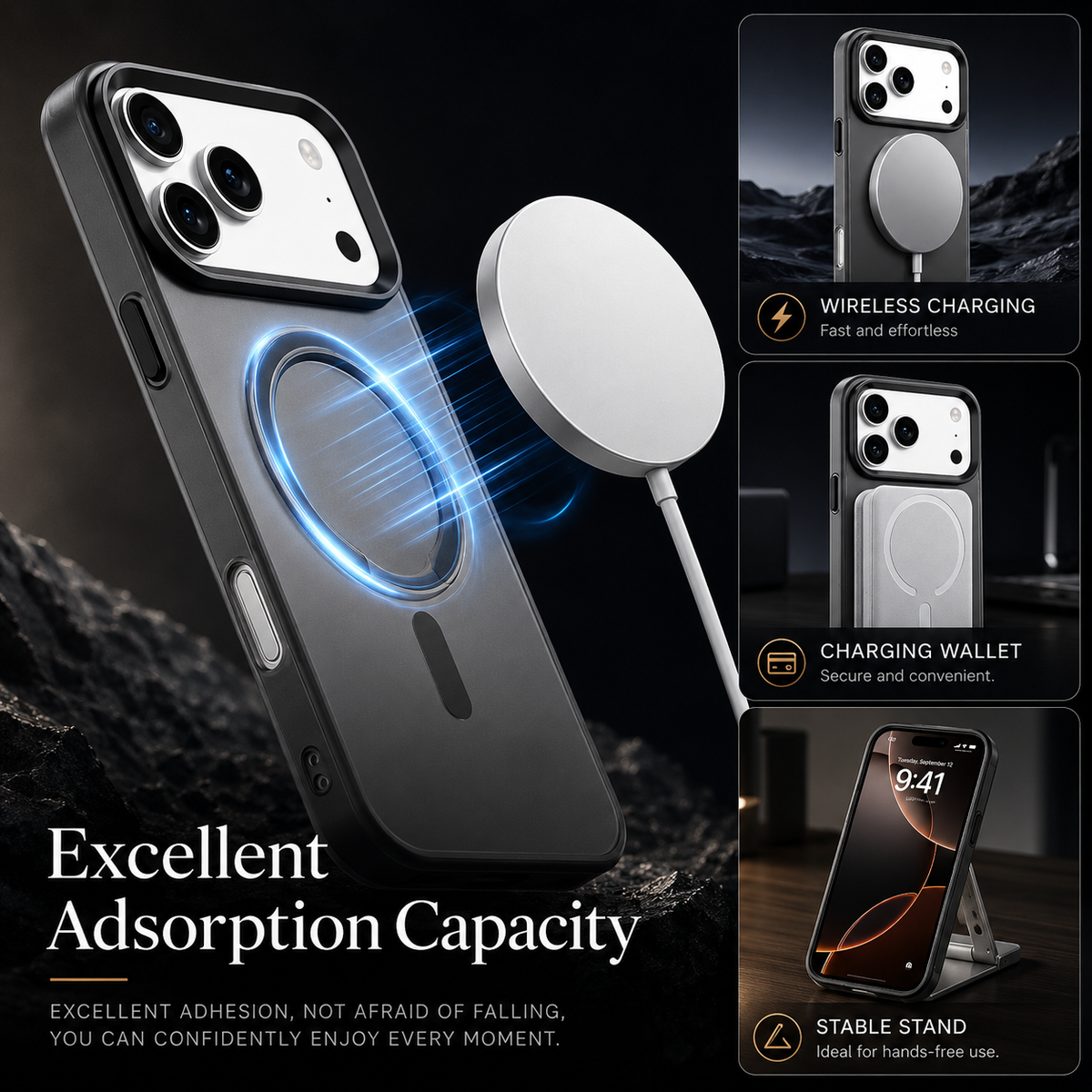 Premium iPhone Case Matte Candy Clear Magnetic Soft Cover MagSafe Compatible Shockproof Anti Fingerprint Non Slip Protective Case
