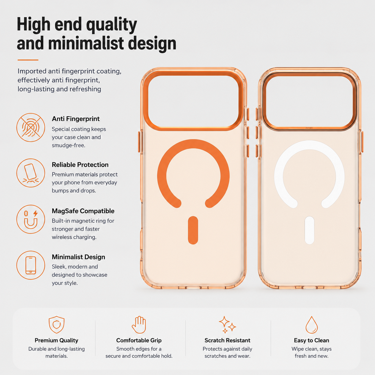 Premium iPhone Case Matte Candy Clear Magnetic Soft Cover MagSafe Compatible Shockproof Anti Fingerprint Non Slip Protective Case