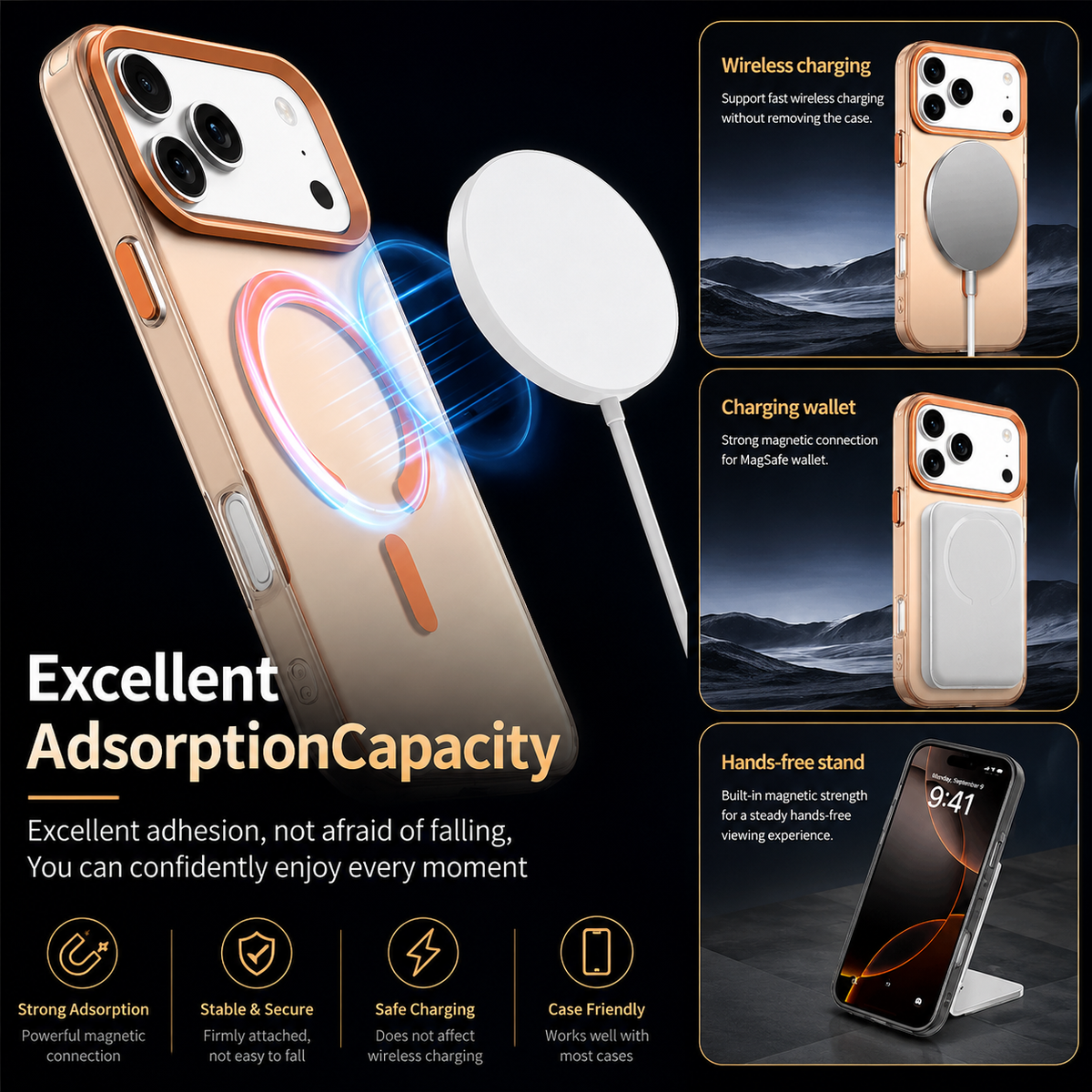 Premium iPhone Case Matte Candy Clear Magnetic Soft Cover MagSafe Compatible Shockproof Anti Fingerprint Non Slip Protective Case