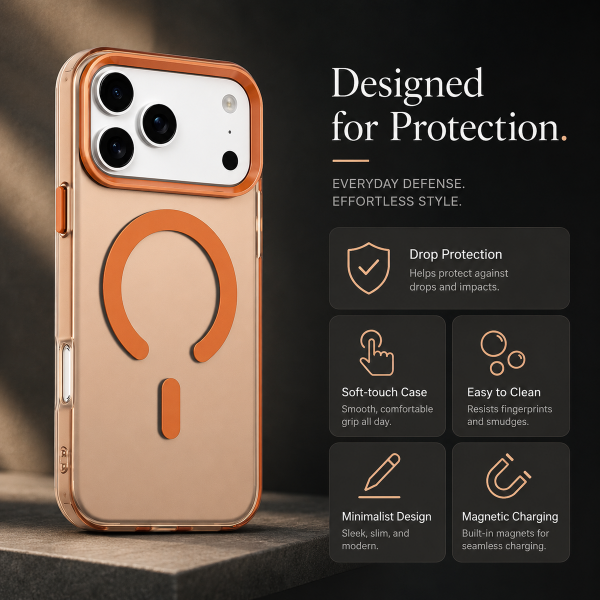 Premium iPhone Case Matte Candy Clear Magnetic Soft Cover MagSafe Compatible Shockproof Anti Fingerprint Non Slip Protective Case