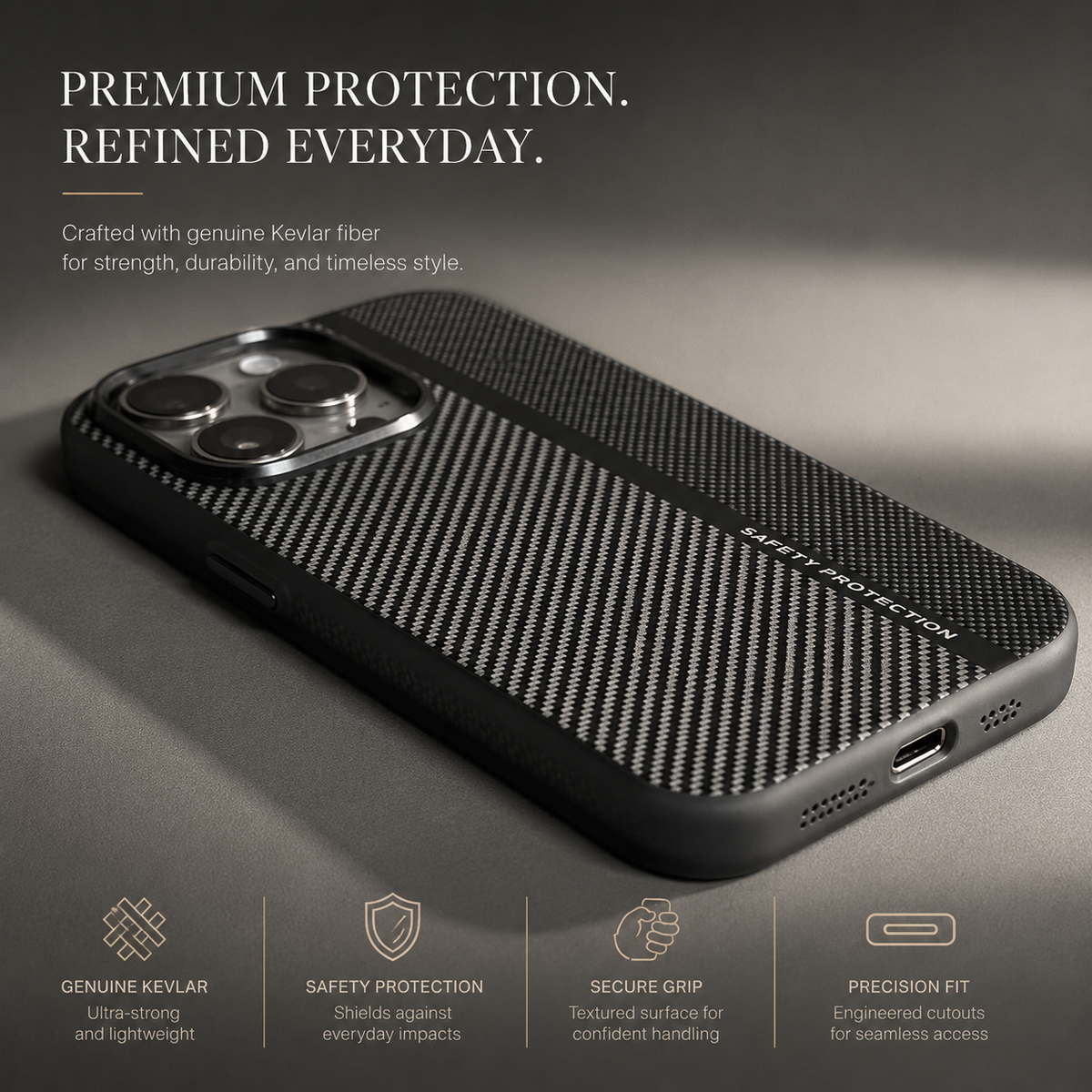 Premium iPhone Case Matte Carbon Fiber Magnetic Shockproof Hybrid Protective Cover with Metal Camera Frame