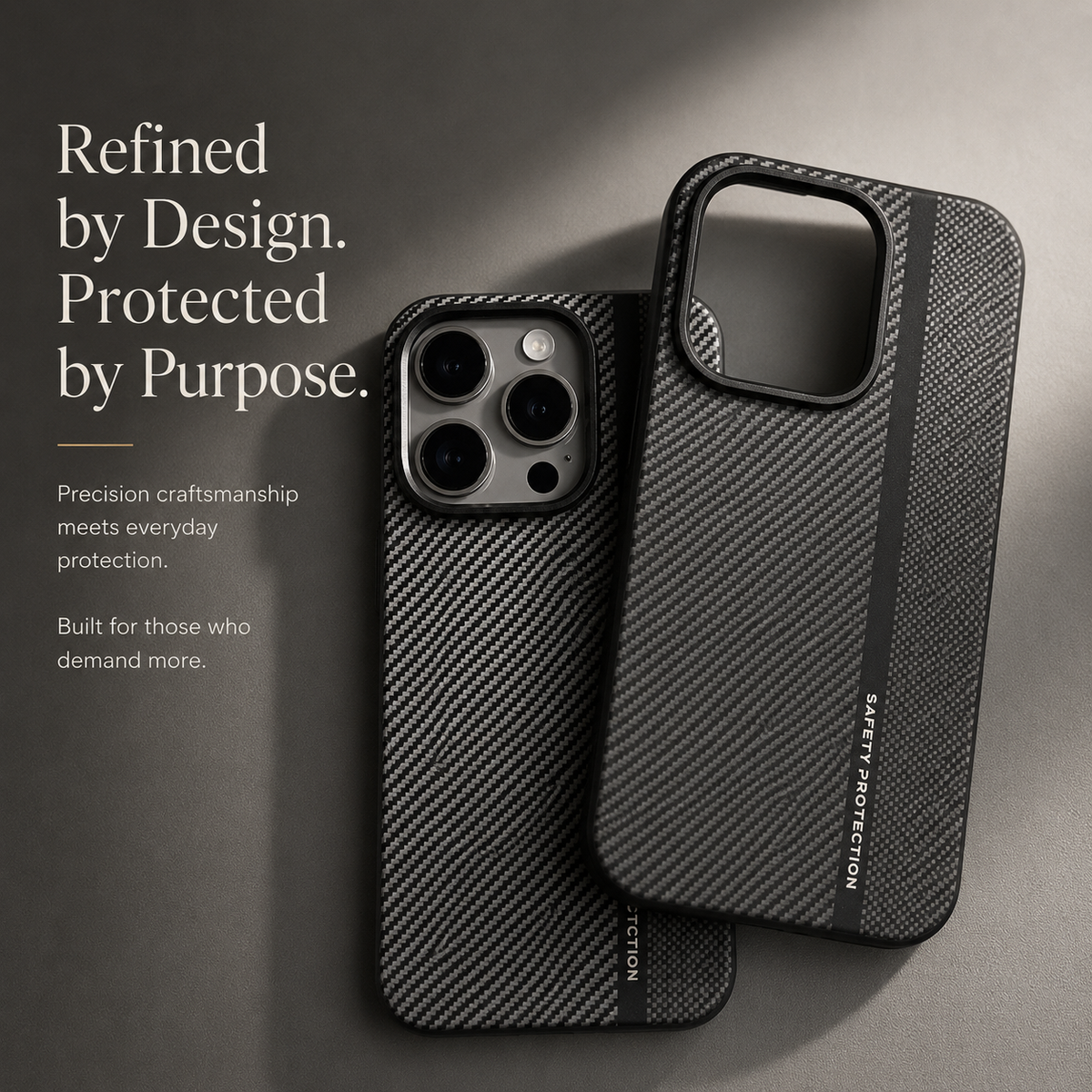 Premium iPhone Case Matte Carbon Fiber Magnetic Shockproof Hybrid Protective Cover with Metal Camera Frame