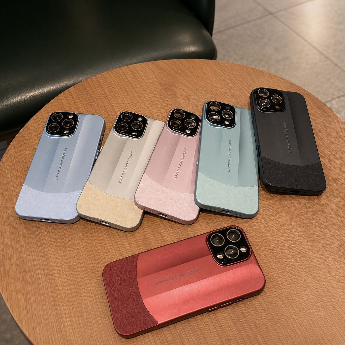 Premium iPhone Case Matte Leather Hard Shell Cover Anti Scratch Lens Protection Lightweight Protective Case