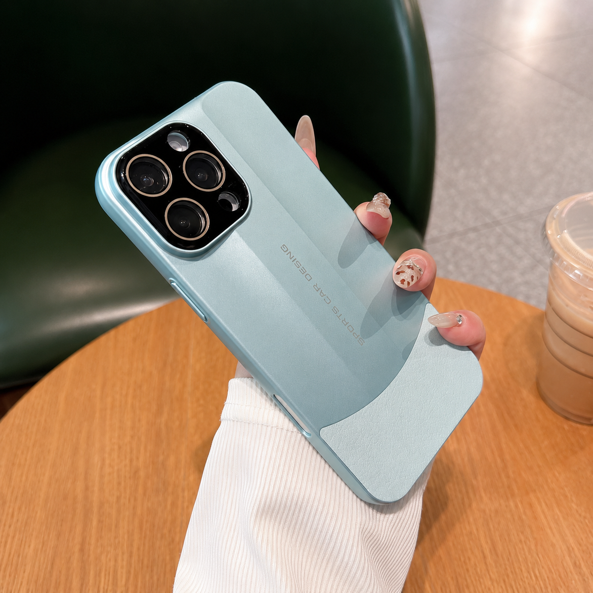 Premium iPhone Case Matte Leather Hard Shell Cover Anti Scratch Lens Protection Lightweight Protective Case