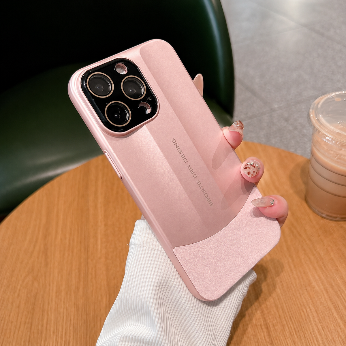 Premium iPhone Case Matte Leather Hard Shell Cover Anti Scratch Lens Protection Lightweight Protective Case
