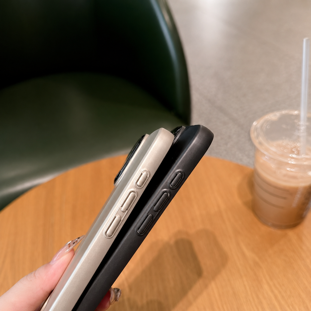 Premium iPhone Case Matte Leather Hard Shell Cover Anti Scratch Lens Protection Lightweight Protective Case