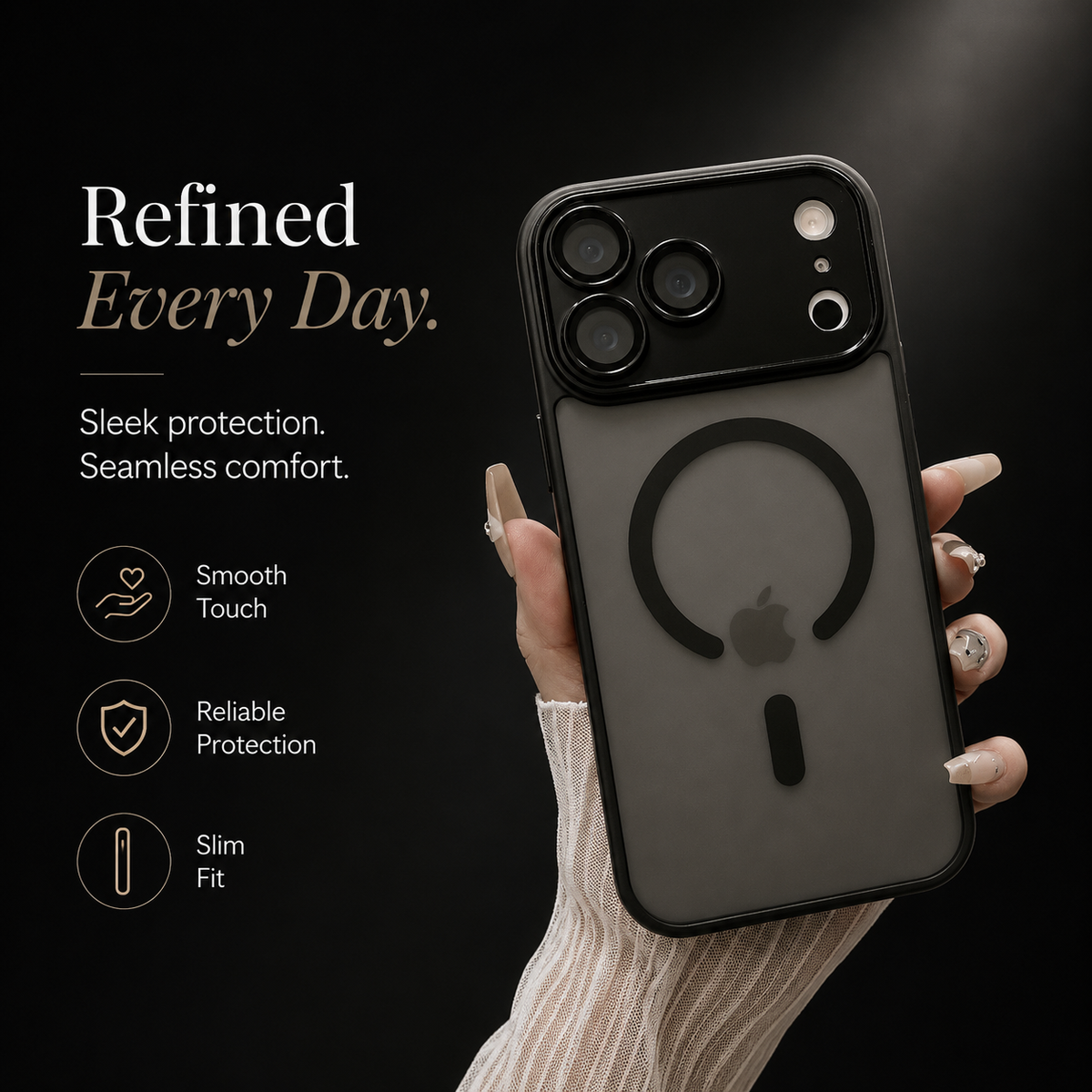 Premium iPhone Case Matte Magnetic Translucent Cover with MagSafe Wireless Charging Support Shockproof Anti Fingerprint PC TPU Protective Design