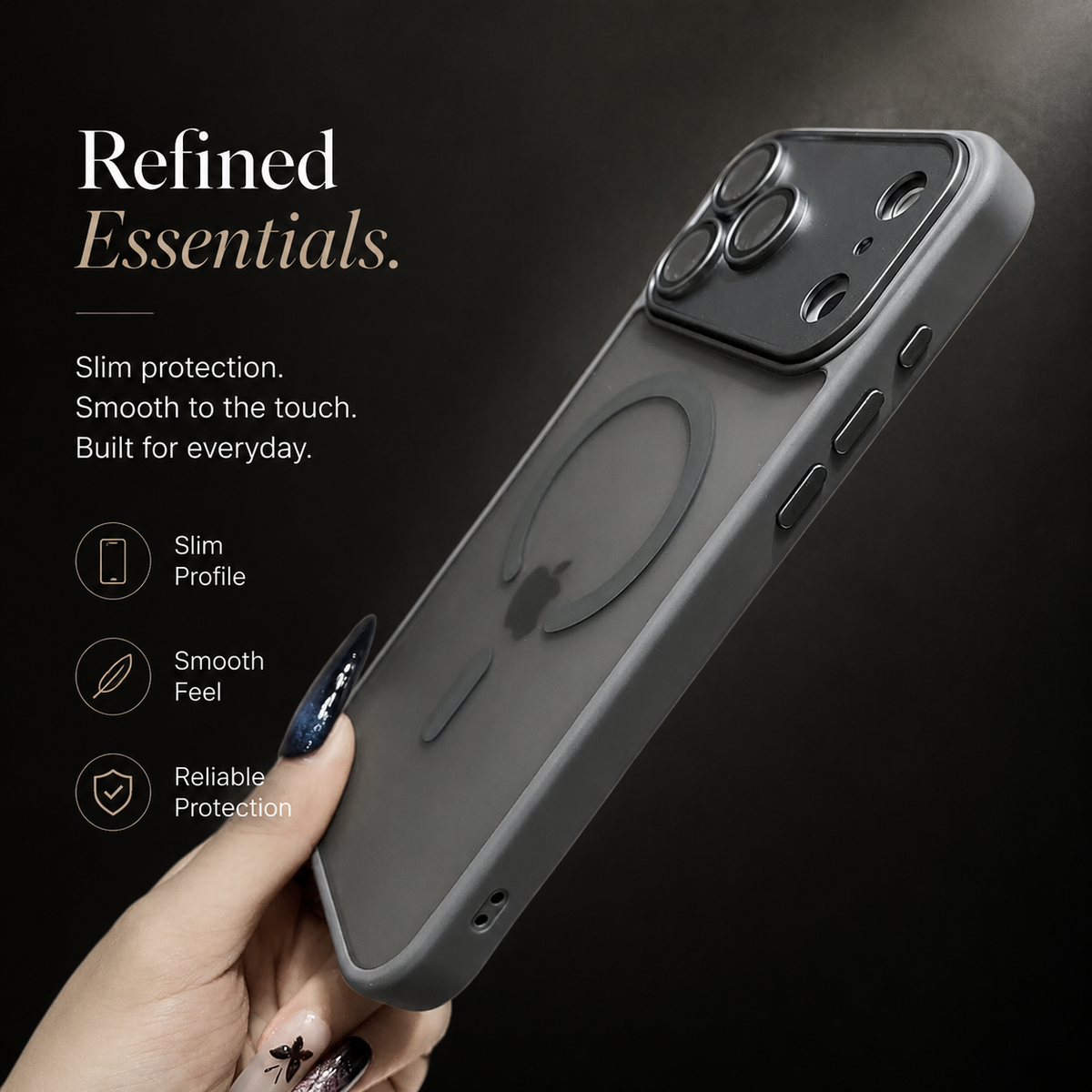 Premium iPhone Case Matte Magnetic Translucent Cover with MagSafe Wireless Charging Support Shockproof Anti Fingerprint PC TPU Protective Design