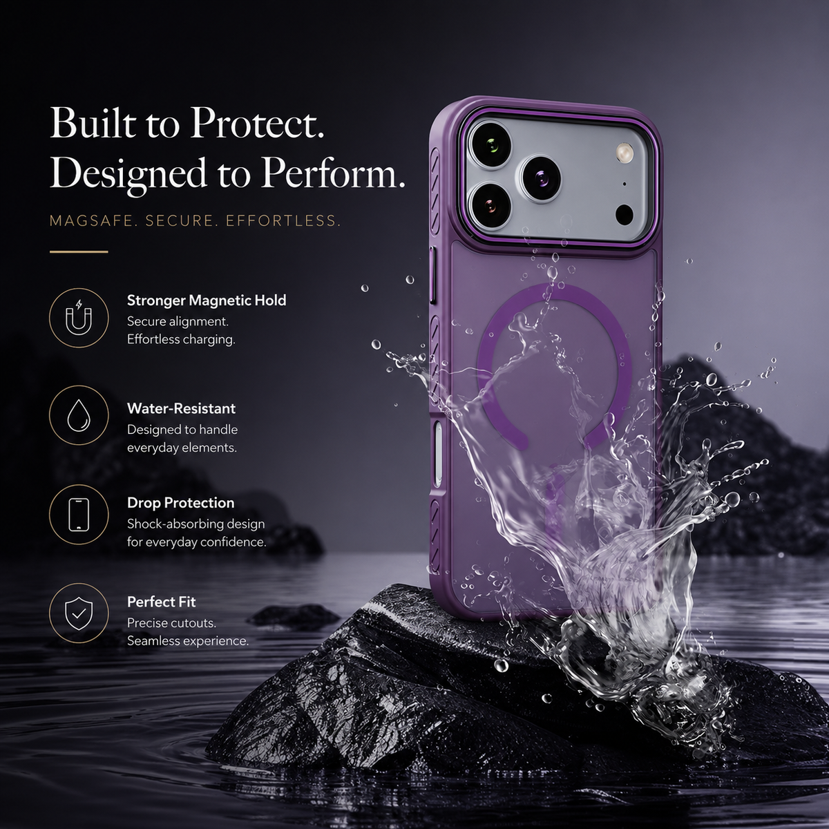 Premium iPhone Case Matte Transparent Magnetic Cover with MagSafe Wireless Charging Support Shockproof PC TPU Protective Design