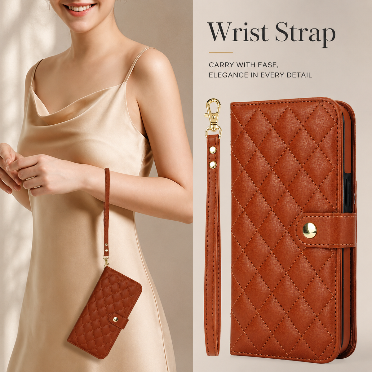 Premium iPhone Case RFID Blocking Wallet Crossbody Flip Cover PU Leather Card Holder Shockproof Full Protection