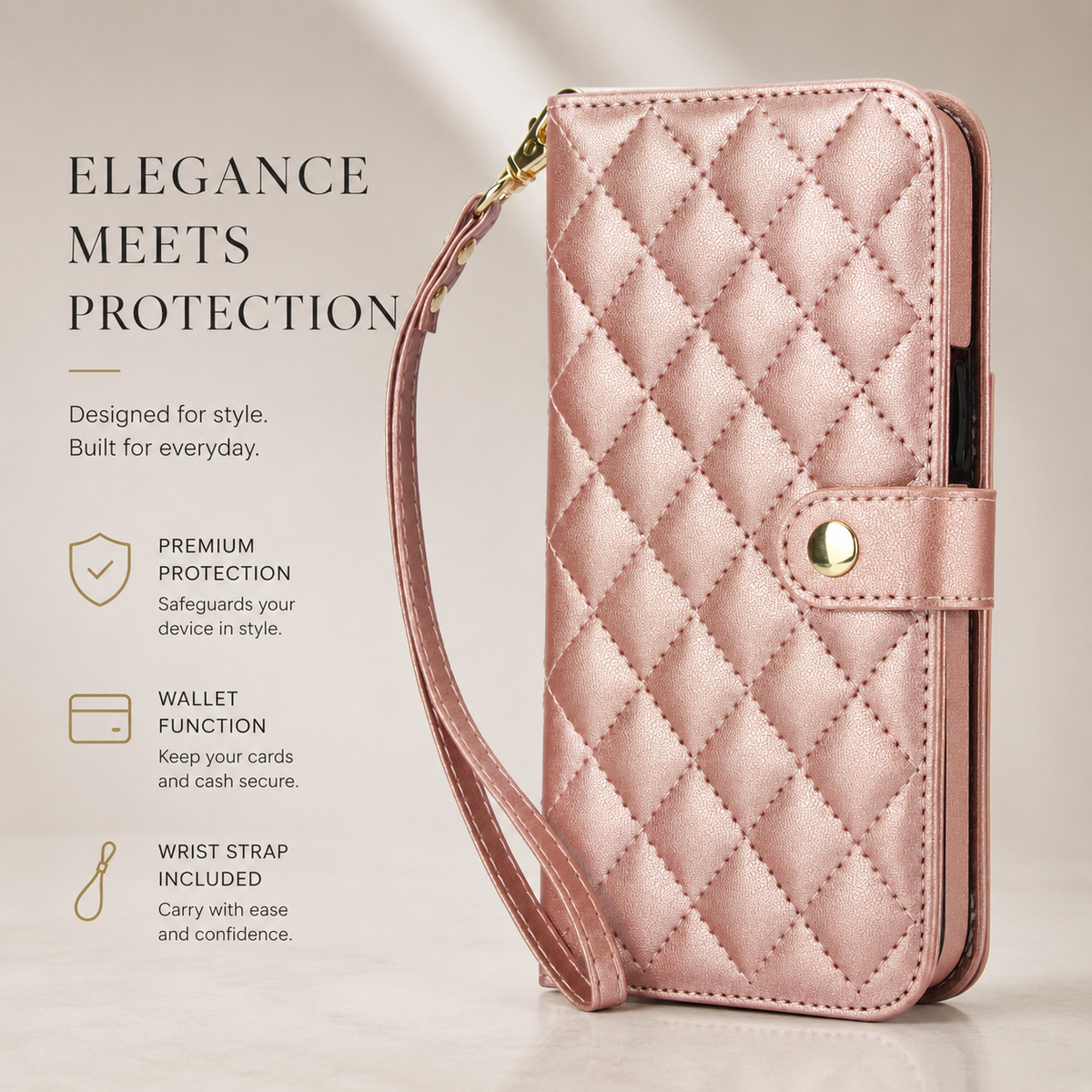 Premium iPhone Case RFID Blocking Wallet Crossbody Flip Cover PU Leather Card Holder Shockproof Full Protection