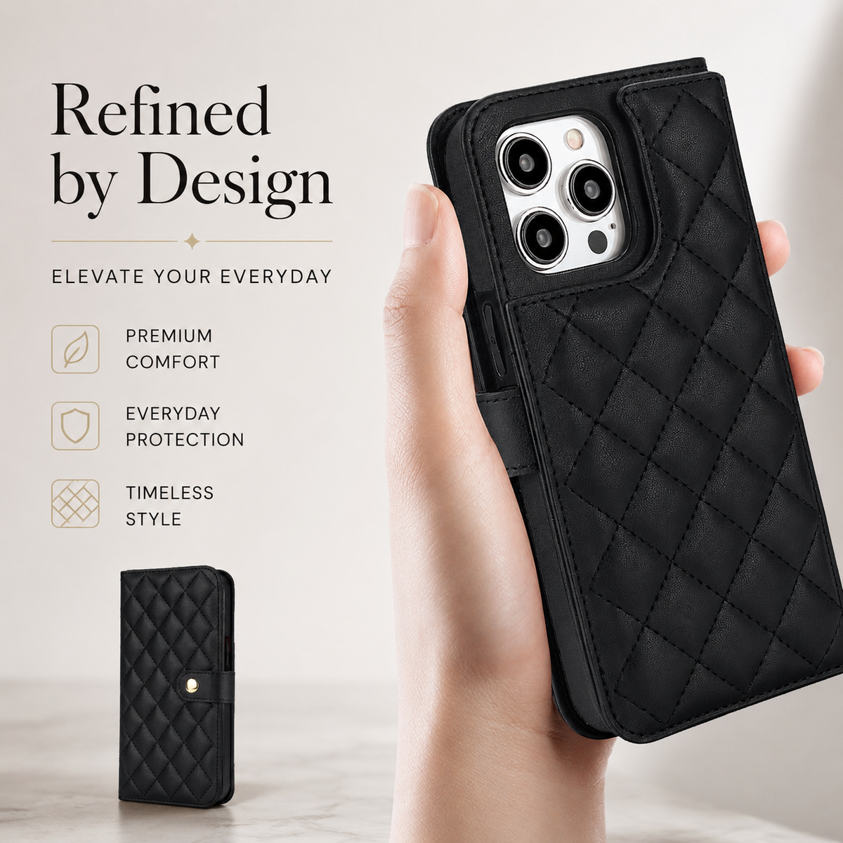 Premium iPhone Case RFID Blocking Wallet Crossbody Flip Cover PU Leather Card Holder Shockproof Full Protection