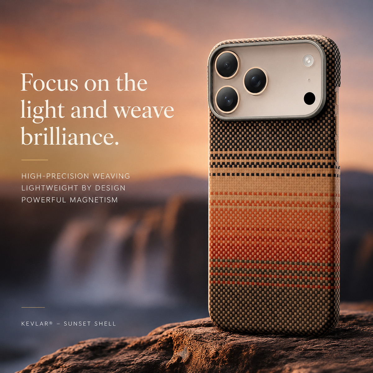 Premium iPhone Case Real Aramid Carbon Fiber Magnetic MagSafe Compatible Lightweight Shockproof Protective Cover