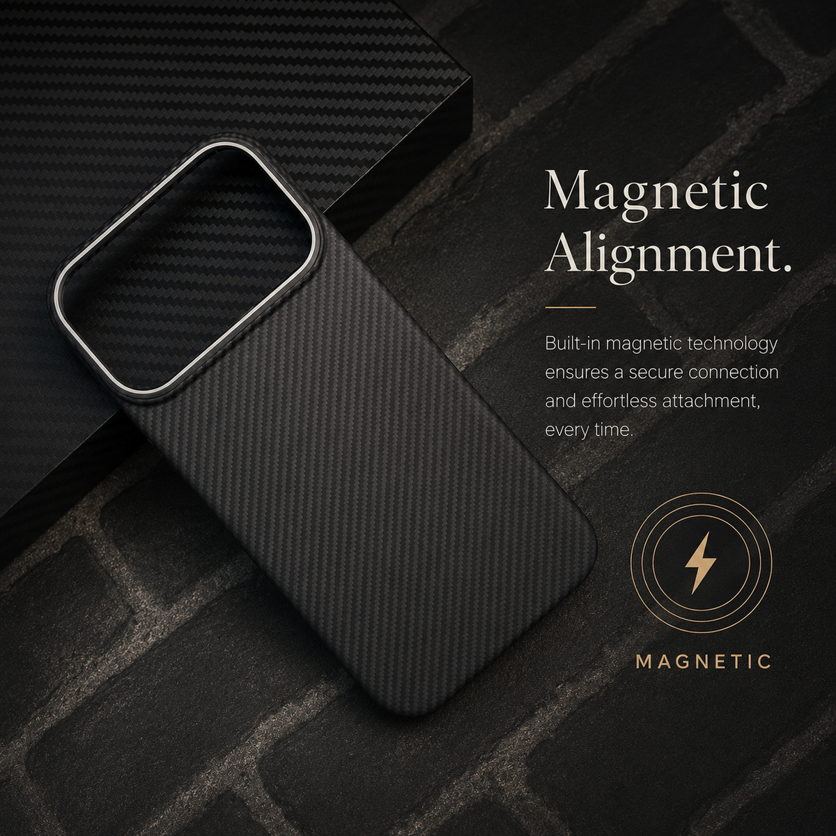 Premium iPhone Case Real Aramid Carbon Fiber Magnetic MagSafe Compatible Lightweight Shockproof Protective Cover