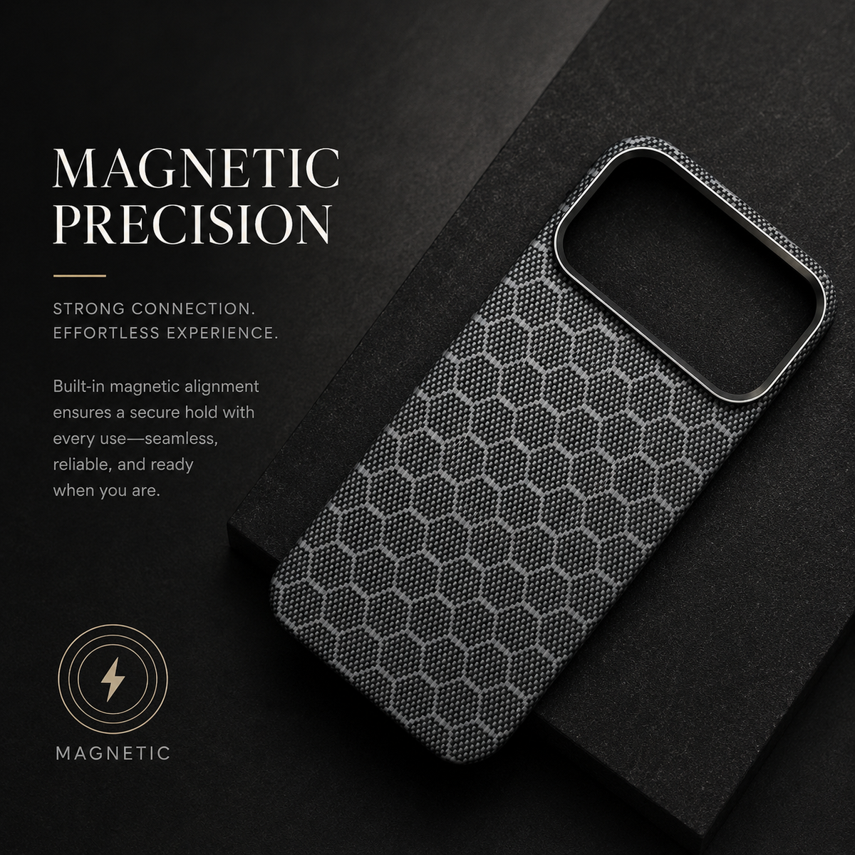Premium iPhone Case Real Aramid Carbon Fiber Magnetic MagSafe Compatible Lightweight Shockproof Protective Cover