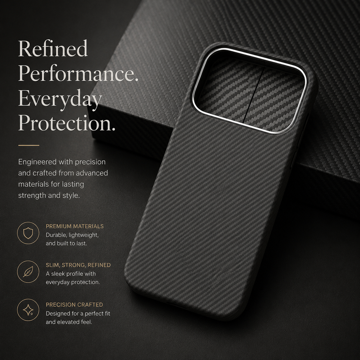 Premium iPhone Case Real Aramid Carbon Fiber Magnetic MagSafe Compatible Lightweight Shockproof Protective Cover