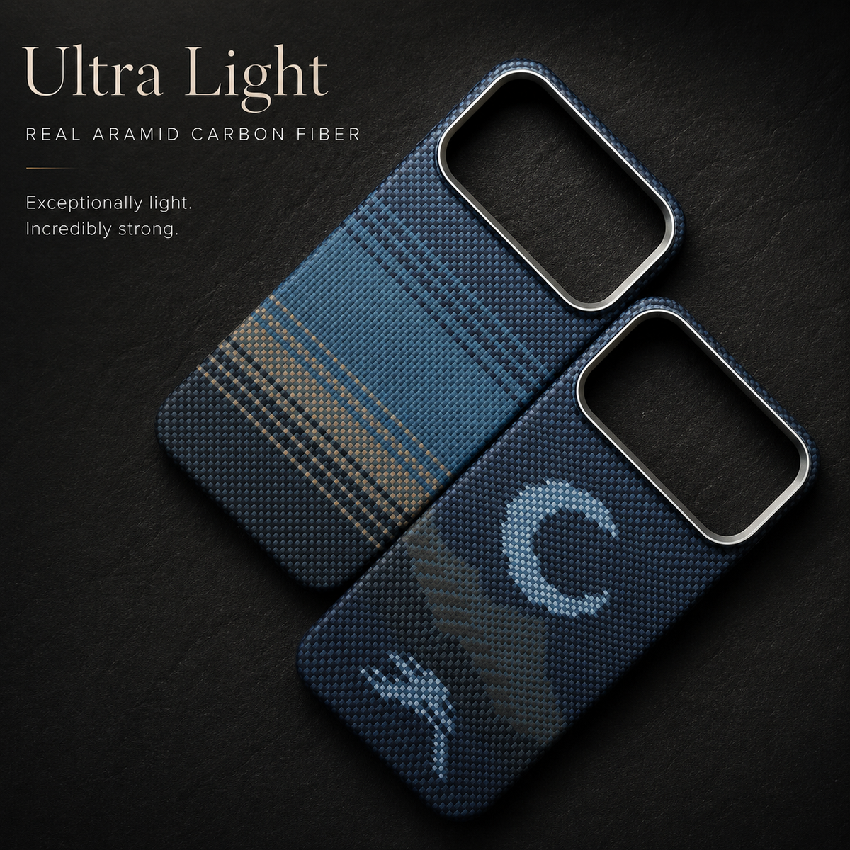 Premium iPhone Case Real Aramid Carbon Fiber Magnetic MagSafe Compatible Lightweight Shockproof Protective Cover