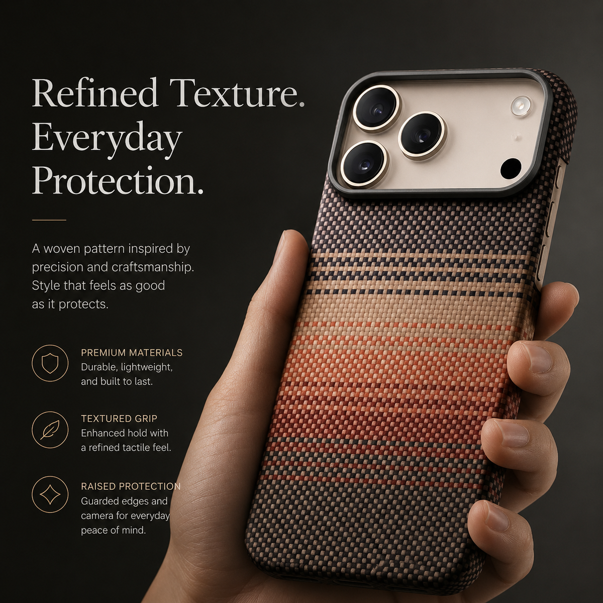 Premium iPhone Case Real Aramid Carbon Fiber Magnetic MagSafe Compatible Lightweight Shockproof Protective Cover