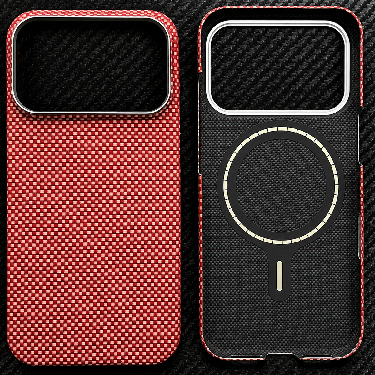 Premium iPhone Case Real Aramid Carbon Fiber Magnetic MagSafe Compatible Lightweight Shockproof Protective Cover